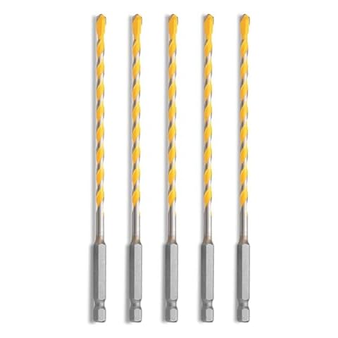 5 Pack 5/32 inch Masonry Drill Bit Set, Concrete Drill Bit Set, Carbide Tip Drill Bit for Glass Ceramic Concrete Cement Tile Brick and Plastic (5/32 inch) Cover