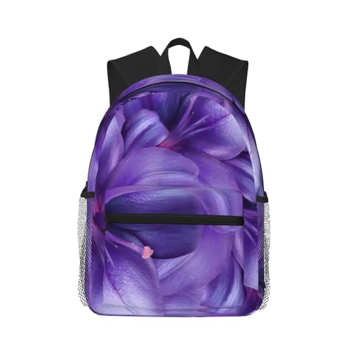 Sac à dos classique contre la pluie avec imprimé fleuri violet
