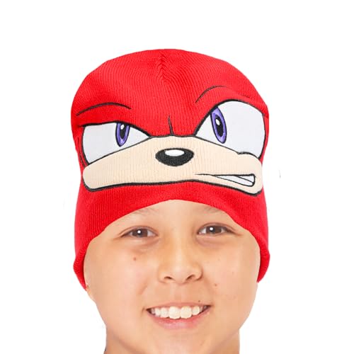 Sonic the Hedgehog Hat and Mittens Set - Bundle with Sonic and Friends Beanie, Mittens, Stickers, More | Sonic Gifts for Boys (Knuckles)3