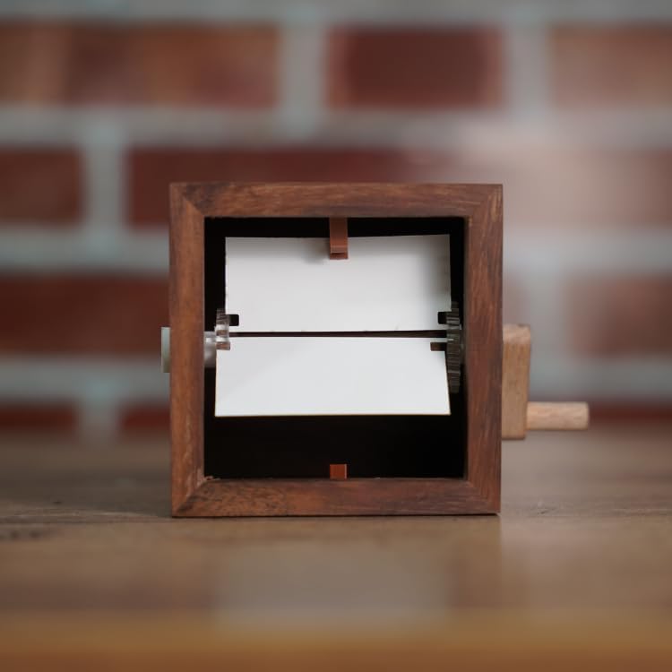 Image of PRINK Personalized Photo Flip Box Wooden - Crank Photo Box with 16 Pictures and LED Light | Best Friend Gift for Friendship Day | Anniversary Birthday and Wedding Keepsake | Surprise Gift for Boyfriend Girlfriend and Personalised Gift for Women