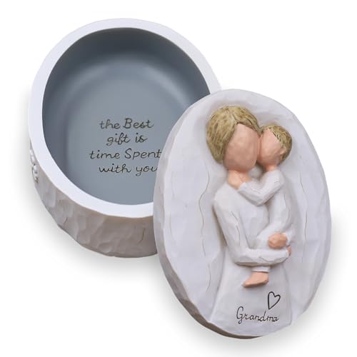 Product Image of the Sayouart Gifts for Grandma, Grandma Gifts for Birthday, Mother’s Day and Christmas, Gift for Grandmother from Granddaughter and Grandson, Sculpted Hand-Painted Keepsake Box