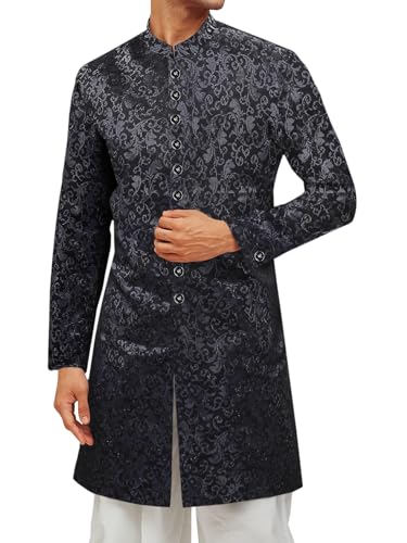 Runcati Mens Kurta Sherwani Coats Kaftan Indian Ethnic Royal Suits Mandarin Collar Wedding Festive Party Blazer