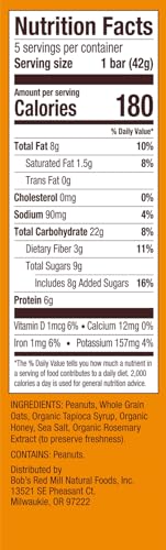 Bob's Red Mill 5pk PB Honey & Oats Bar, 5 bars (Pack of 2) - Non GMO, Gluten Free, Kosher - image 2