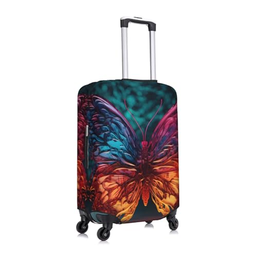 Colorful Butterfly Travel Luggage Cover for Suitcase Anti-Scratch Fashion Suitcase Protector Washable Elastic Baggage Covers Fits 25-28 Inch Luggage for Travel Beach Holiday2