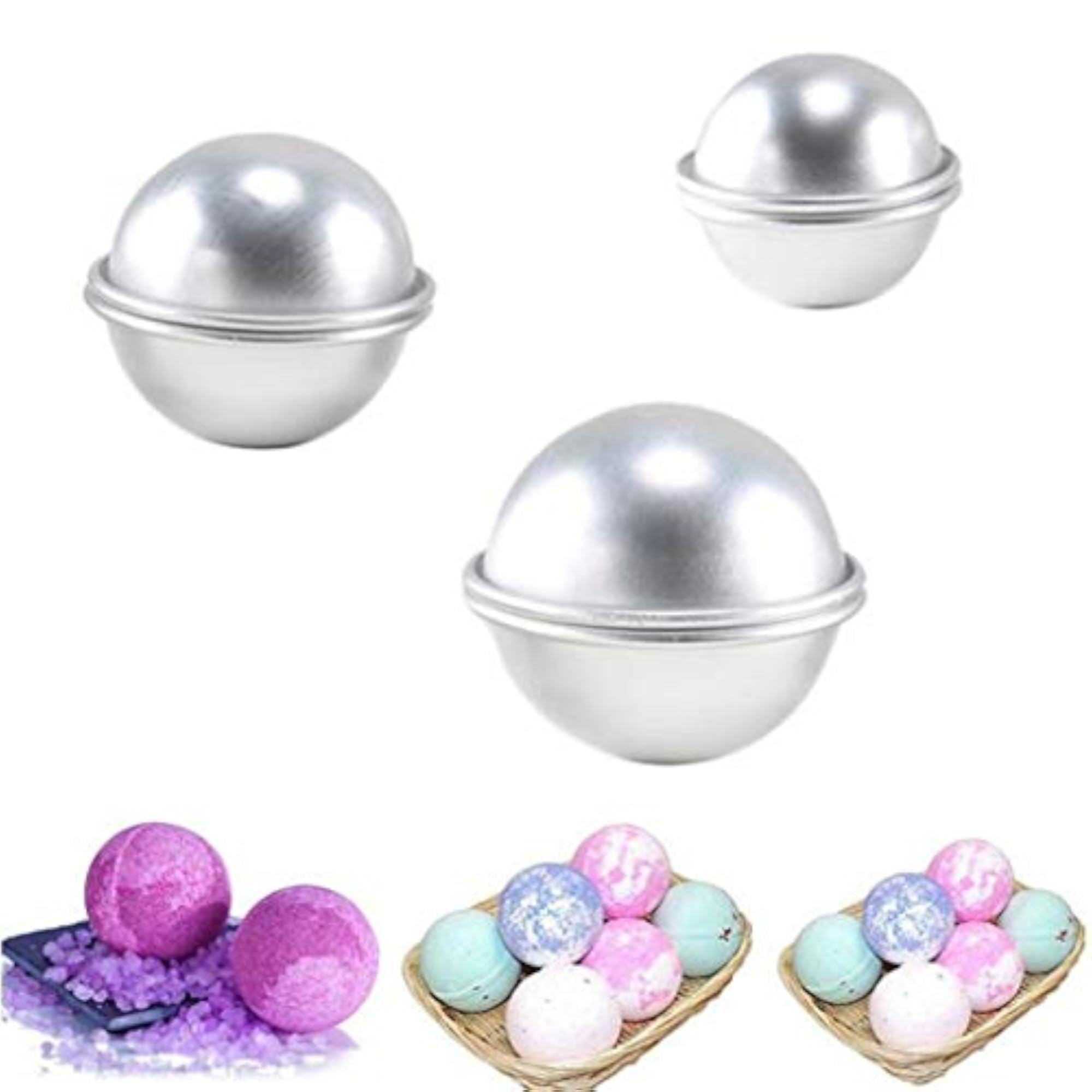 6pcs Aluminum Bath Bomb Molds, DIY Cake Moulds