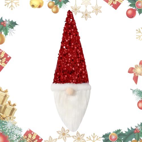 Jul Vinflasköverdrag – Paljettansiktslösa Docka Och Tomte Dekorativa Överdrag För Vin- Och Champagneflaskor, Festlig Mittdekoration, Partydekoration
