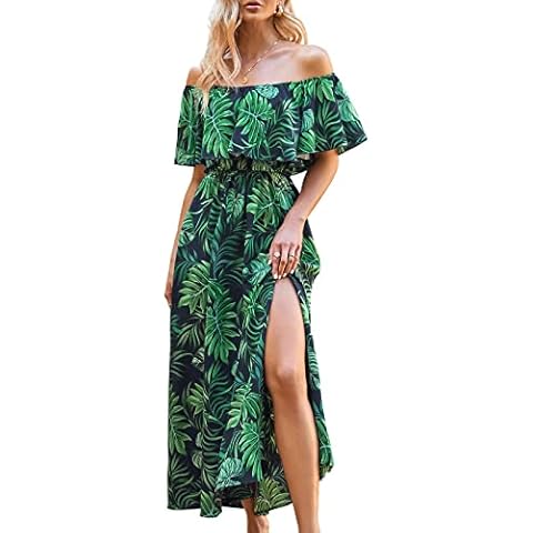 CUPSHE Off Shoulder Maxi Dress with Ruffles Cover