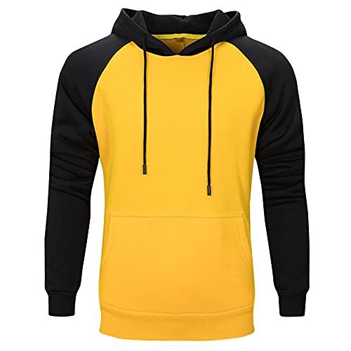 Men's Fashion Hoodies Contrast Raglan Long-Sleeve Blend Fleece Hooded Pullover Novelty Color Block Workout Sweatshirt2