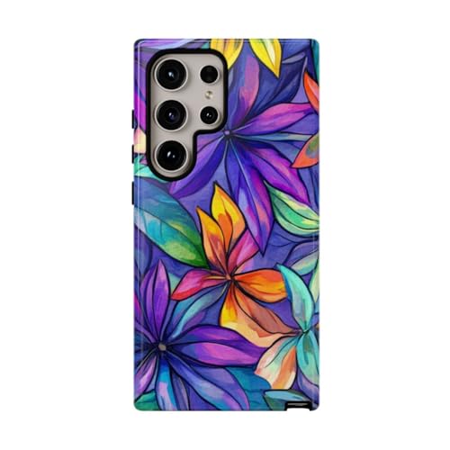 Coque S24 Ultra aquarelle florale - Protection rigide brillante et fleurie