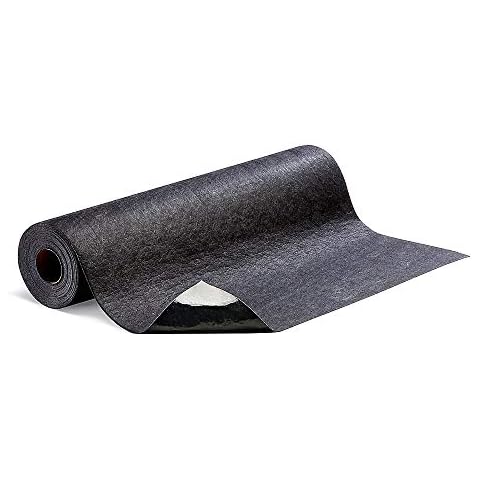 New Pig alfombrilla antideslizante de suelo absorbente de líquidos, 4 galones de capacidad, 50"L x 36"W, negro Cover