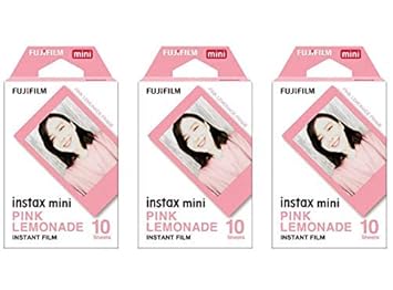 Fujifilm Instax Mini Pink Lemonade Film, 30 Sheets, 3 Value Set