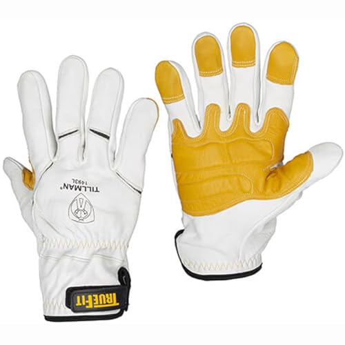Tillman 1493 Super Premium True Fit Top Grain Goatskin Kevlar Gloves, White, Large