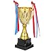 SHINEOFI Metal Trophy 9.64 Inch Gold Sports Competition Award Cup for School Tournament Winners First Place Honor