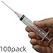 100 Pack 10ml 18Ga Plastic Syringe with Measurement for Scientific Labs and Industrial Dispensing, Disposable Individually Wrapped (100, 10ml-18Ga)