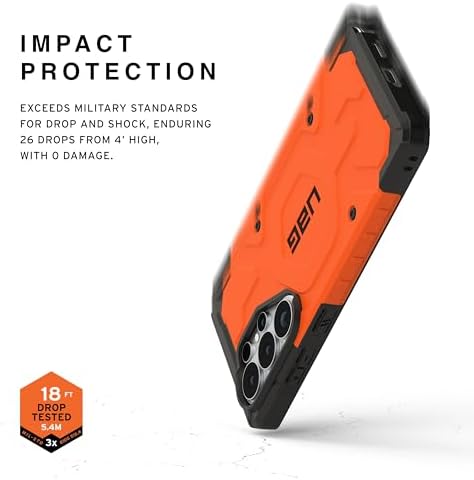 URBAN ARMOR GEAR UAG for Samsung Galaxy S26 Ultra Case 6.9" Pathfinder - Magnetic Charging Compatible Rugged Military Drop Tested Protective Cover, Orange - 3