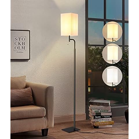 Iporovon 3 Color Temperature Floor Lamp & 3-Way Dimmable Touch Control Table Lamp Cover