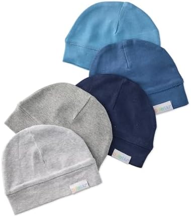 Charlie 5-Pack Baby Hats 100% Organic Cotton Baby Beanies for New...