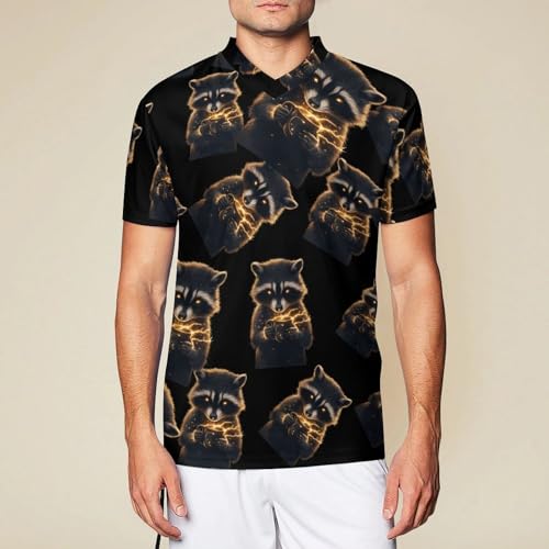 Camiseta de fútbol para hombre de mapache con café en tejido transpirable 2