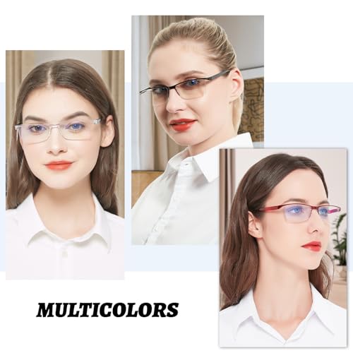 Image of 4 Pairs Blue Light 1.00 Reading Glasses Women Anti-UV Blocking Computer Readers 1.00 1.25 1.50 1.75 2.00 2.25 2.50 2.75 3.00 3.50 4.00