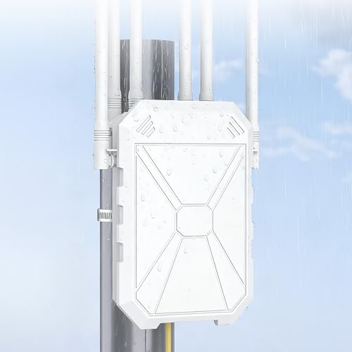 AX3000 Outdoor WiFi 6 Extender, Long Range Outdoor WiFi Extender Signal Booster, IP67 Weatherproof Outdoor Wireless Access Point with PoE, 2.5Gbps Gigabit Ports for Farm, Yard, RV, Starlink