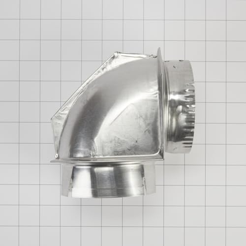 Image of Whirlpool 4396006RW Genuine OEM Dryer Vent Elbow Connector, 90-Degree Close-Turn, 4-Inch Aluminum Space-Saver Accessory (Pack of 2)