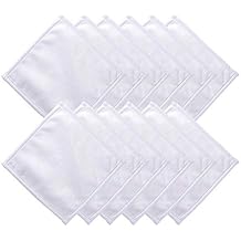 PYD Life 12 Pack Sublimation Blanks White Towel 8 Inch Bathroom Face Hand Towel Kitchen Tea Dish Drying Cotton High Absorbent Polyester Towel for Heat Press Transfer Print