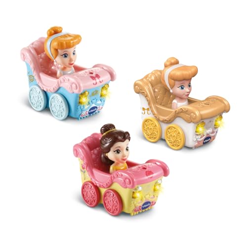 VTech - Tut Tut Bolides Disney Princesses, Carrosse Enchanté, Petite Voiture Enfant Interactive et Éducative, Cendrillon ou Belle, Cadeau Fille et Garçon de...