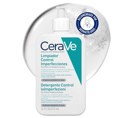 Immagine prodotto: CeraVe Detergente Controllo Imperfezioni, Per Pelle Grassa con Tendenza Acneica, Azione Purificante, Imperfezioni Ridotte, Con Acido Salicilico e Argilla Purificante, 473 ml