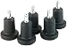 High Profile Bell Glides, 7/16" Dia. x 7/8" Long Stem, 110 lbs./Glide, Matte Black Finish, 5/Set (70175)