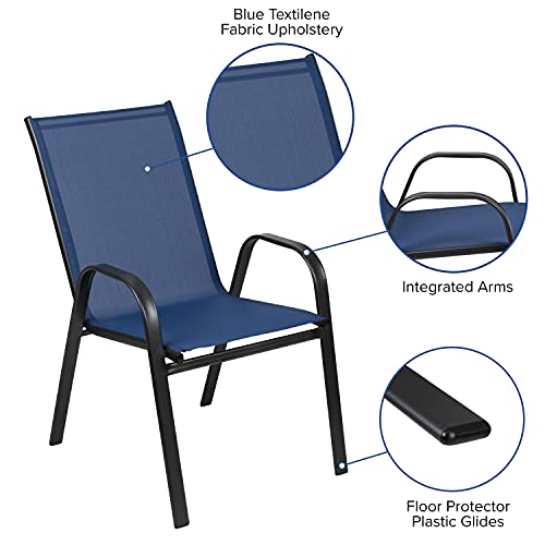 Flash Furniture 4-JJ-303C-NV-GG Brazos Series Outdoor Stackable Patio Chairs thumb #4