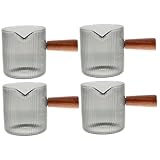 Pichet à crème: le matériau en bois et en verre et la finition soignée vous donneront un toucher confortable, une tasse à lait résistante à la chaleur