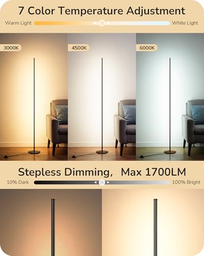 EDISHINE 59.8" Floor Lamp with Remote & 3 Height Settings, Dimmable & 3CCT - image 4