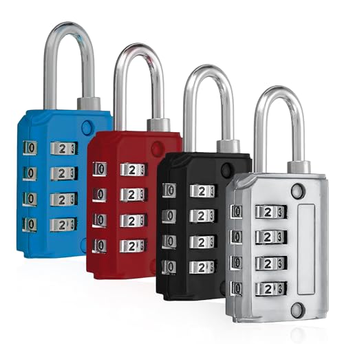 ARTALEJ 'Pack de 4 UNIDADES | Candado Combinación de 4 Dígitos | Candado Taquilla y Maleta de Viaje | Seguridad y Durabilidad Premium' (4)
