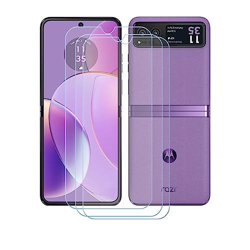 LCEHTOGYE Protector de Pantalla para Motorola RAZR 40,[3 Piezas] HD Vidrio Templado Película Protectora Pantalla,9H Film Vidrio Templado Película para Motorola RAZR 40 (6,9')