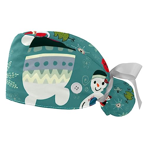 2 berretti bouffant Noël bonhomme de neige chapeaux de travail réglables