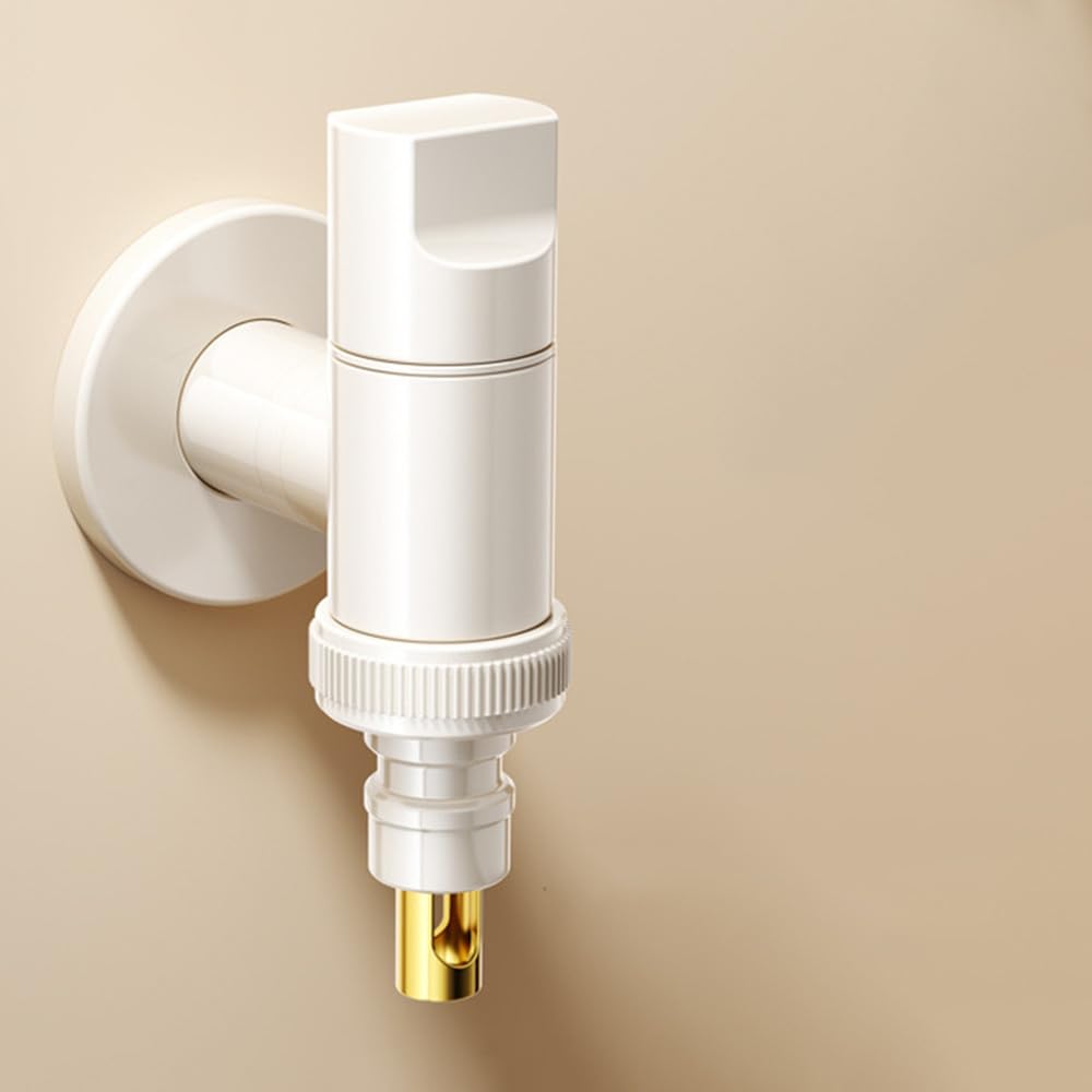 Weißes Eckventil Toilette Automatischer Wasserstopp Waschmaschine Gartenhahn Multifunktionshahn, A, 1 PC