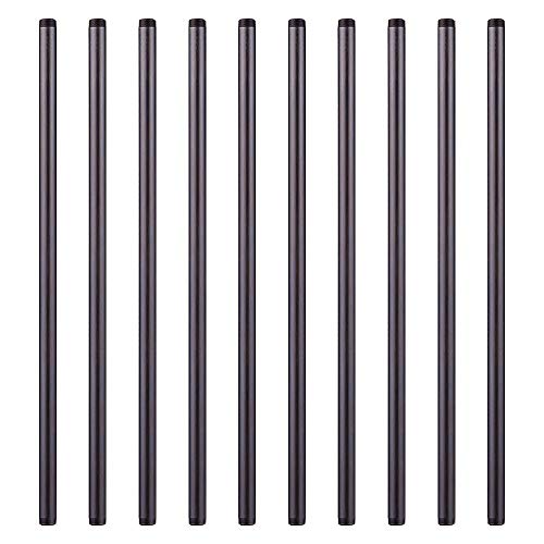 Niubid 3/4” x 30 ” Black Malleable Steel Nipples Fitting, 3/4 Inches Threaded Pipe Nipples, DIY Steampunk Industrial Vintage Style, 10 Pack.