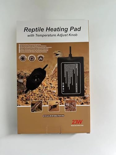 FIPASEN Reptile Heating Mat with Temperature Adjustment, 8x12 Inch Terrarium Heat Mat for Tortoise/Snakes/Lizard/Gecko/Hermit Crab/Frog/Spider/Insect Breeding/Plant Box - Upgraded Reptile Heating Pad
