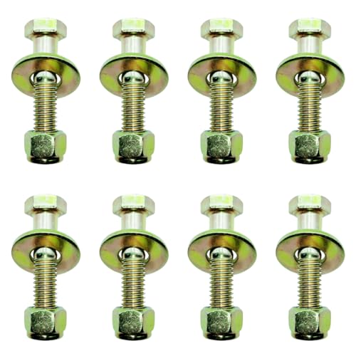 Image of 3 /8 inch x 1-3 /4 inch Hex Head Bolt by Color Galvanization with Nylon Lock nut and Large Size Washer Assortment Kit,Alloy Steel,Grade 5.(8pcs Pack),by Metalsuberg.