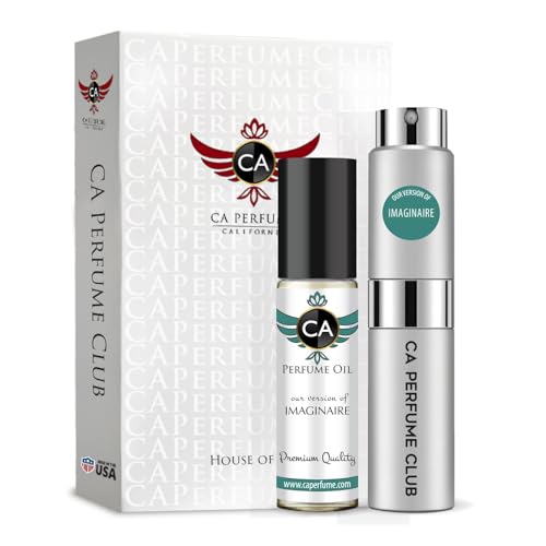 CA Perfume Duo Impression of Imaginaire Men Sprayer + Body Oil Roll-On Bottles 0.27 Fl Oz+0.33 Fl Oz