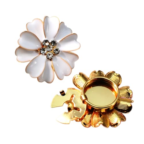 Cubierta de botón – Clip de flores de diamantes de imitación decoración en forma de flor, botones cubiertos de tela | para pantalones vaqueros, vestidos, blusas, ropa, camisa