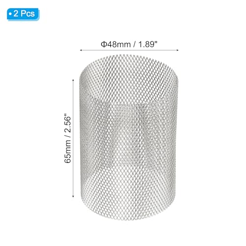 Image of PATIKIL 2 Pcs 48mm OD Strainer Mesh, 65mm H Screen Y Shaped Strainer Filter Valve Mesh Screen 304 Stainless Steel Strainer Mesh for Debris Pump Water Oil Separation