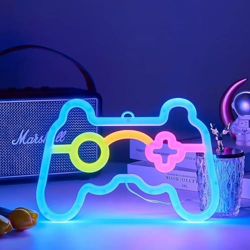 Gpurplebud Gaming Neon Schild, Gamer LED Neonlicht USB und Batterie Betrieben Spielförmige Leuchtreklame für Gaming Zimmer, Jugendzimmer, Jungen