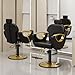 LOUVIXA Barber Salon Chair for Hair Stylist, Height Adjustable Hydraulic Hair Reclining Salon Chairs, 360 Degrees Rotation, Multi-Function Shampoo Chair for Barbershop (Modern Black)