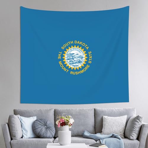 Tapisserie drapeau du Dakota du Sud grand format 152 x 130 cm aux couleurs vives durables