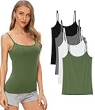 Vislivin Women's Basic Solid Camisole Adjustable Spaghetti Strap Tank Top
