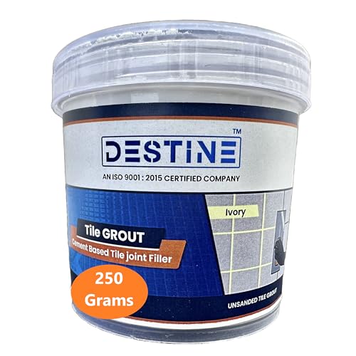 Image of DESTINE READY-TO-MIX inchTILE GROUT inch (16 COLOURS) (ALL PACKS: 100 Gm,250 Gm,400 Gm,800 Gm,1 Kg), Waterproof, Crack Filler, Cement Based Tile Gap Filler (250 Gm, Ivory)