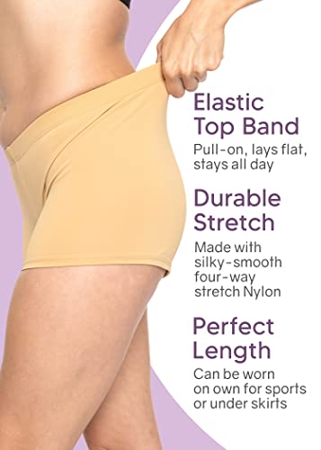 STRETCH IS COMFORT Women's and Plus Size Nylon Booty Shorts | S-3X4