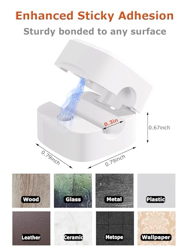 9-Pack Magnetic Cable Clips, Adjustable Cord Holder for Under Desk Cable Management, Adhesive Charger Wire Organizer Keeper for Home Office Desk Phone Car Wall Desktop Nightstand (White)