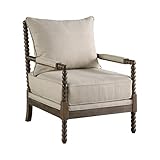 Coaster Home Furnishings Cushion Back Oatmeal and Natural Accent Chair, 29.5' D x 34' W x 38' H